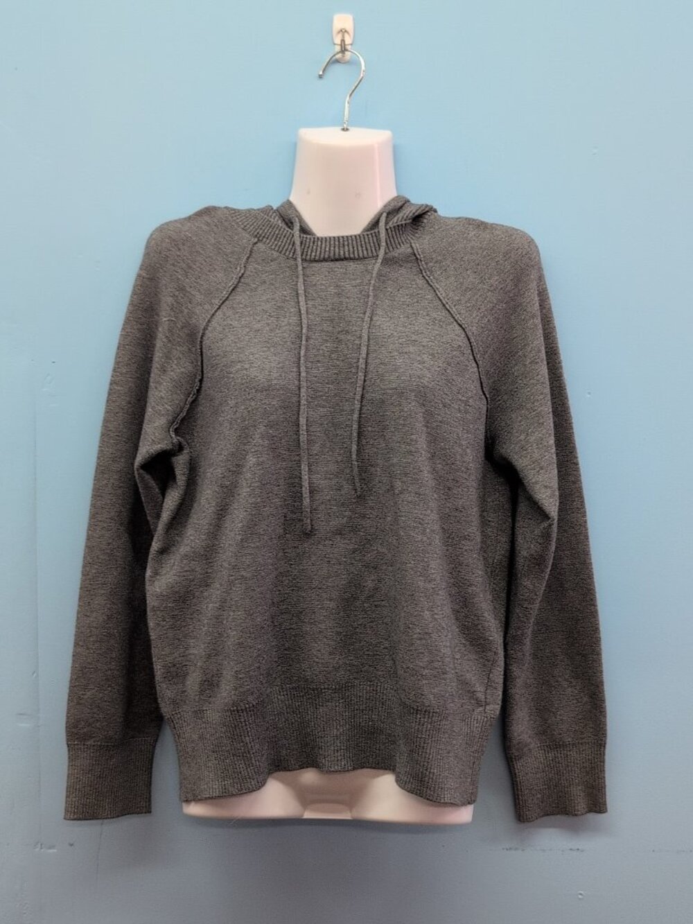 Evolution By Cyrus Women's Knit Pullover Hoodie Sweater Medium Heather Gray